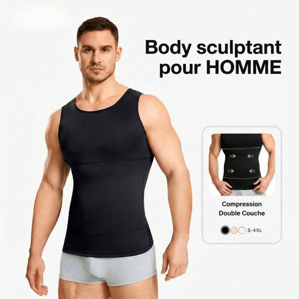 Men's Sculpting Tank Top - Chest and Abdomen Compression
