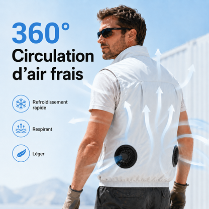 Gilet rafraîchissant avec double ventilateur USB
