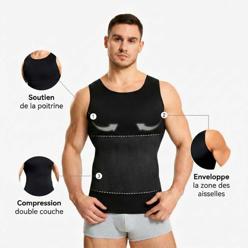 Men's Sculpting Tank Top - Chest and Abdomen Compression