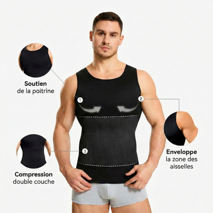 Men's Sculpting Tank Top - Chest and Abdomen Compression
