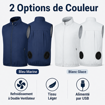 Gilet rafraîchissant avec double ventilateur USB