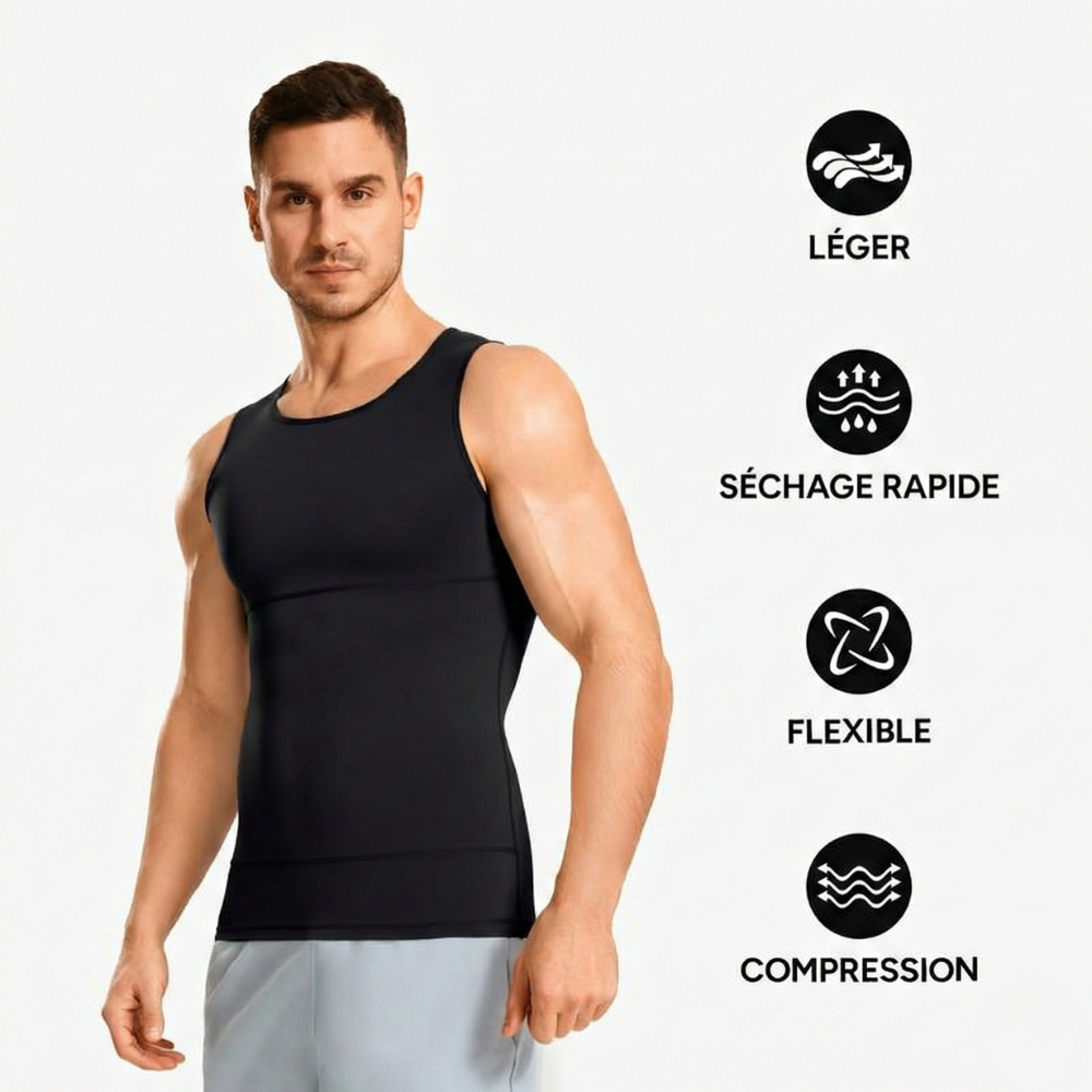 Men's Sculpting Tank Top - Chest and Abdomen Compression