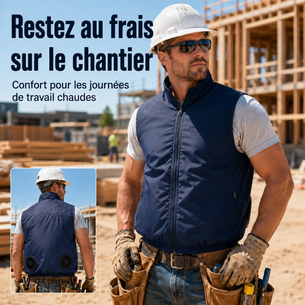 Gilet rafraîchissant avec double ventilateur USB