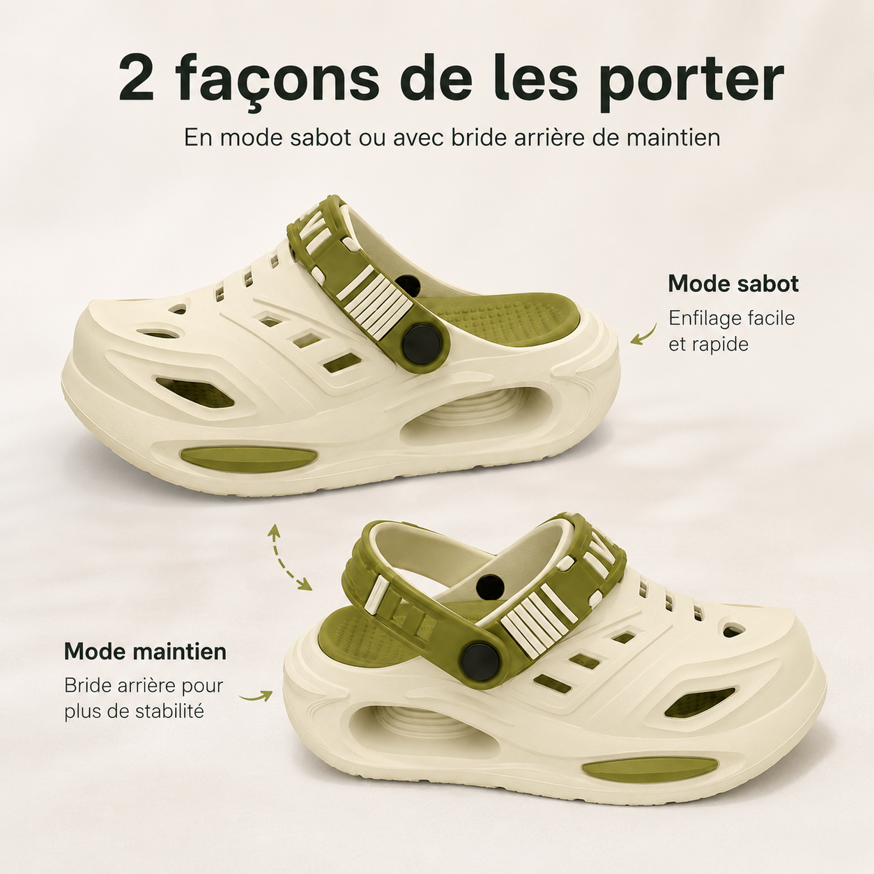 Sabots Confort Marche – soutien de la voûte plantaire
