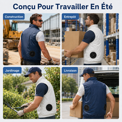 Gilet rafraîchissant avec double ventilateur USB